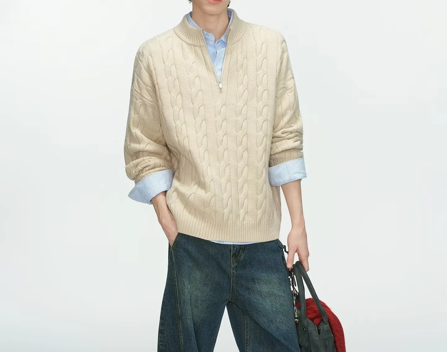 Half-zipper Knitted Sweater Men's Twist Stand-up Collar 2026 Spring and Autumn Outside with Business and Leisure
Half-zipper Knitted Sweater Men's Twist Stand-up Collar 2026 Spring and Autumn Outside with Business and Leisure