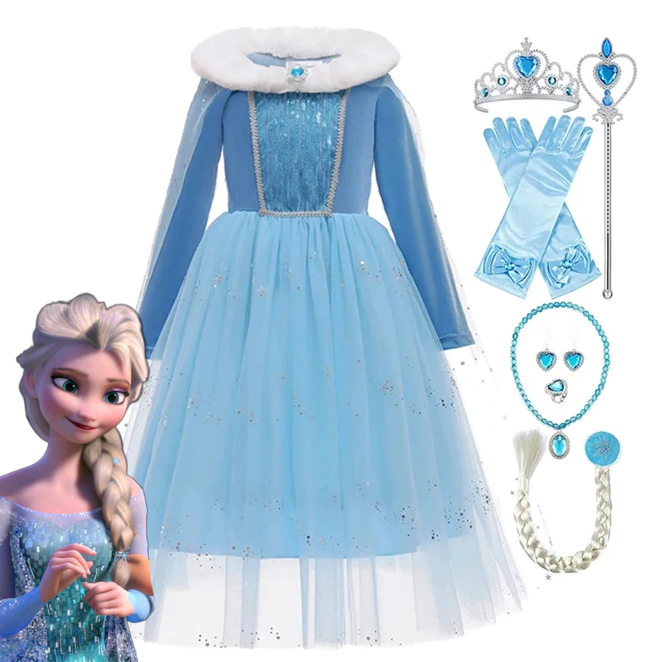 Disney Girls Elsa Princess Dress Halloween Frozen Snow Queen Carnival Winter Party Kids Cosplay Long Sleeve Children Costume
Disney Girls Elsa Princess Dress Halloween Frozen Snow Queen Carnival Winter Party Kids Cosplay Long Sleeve Children Costume
