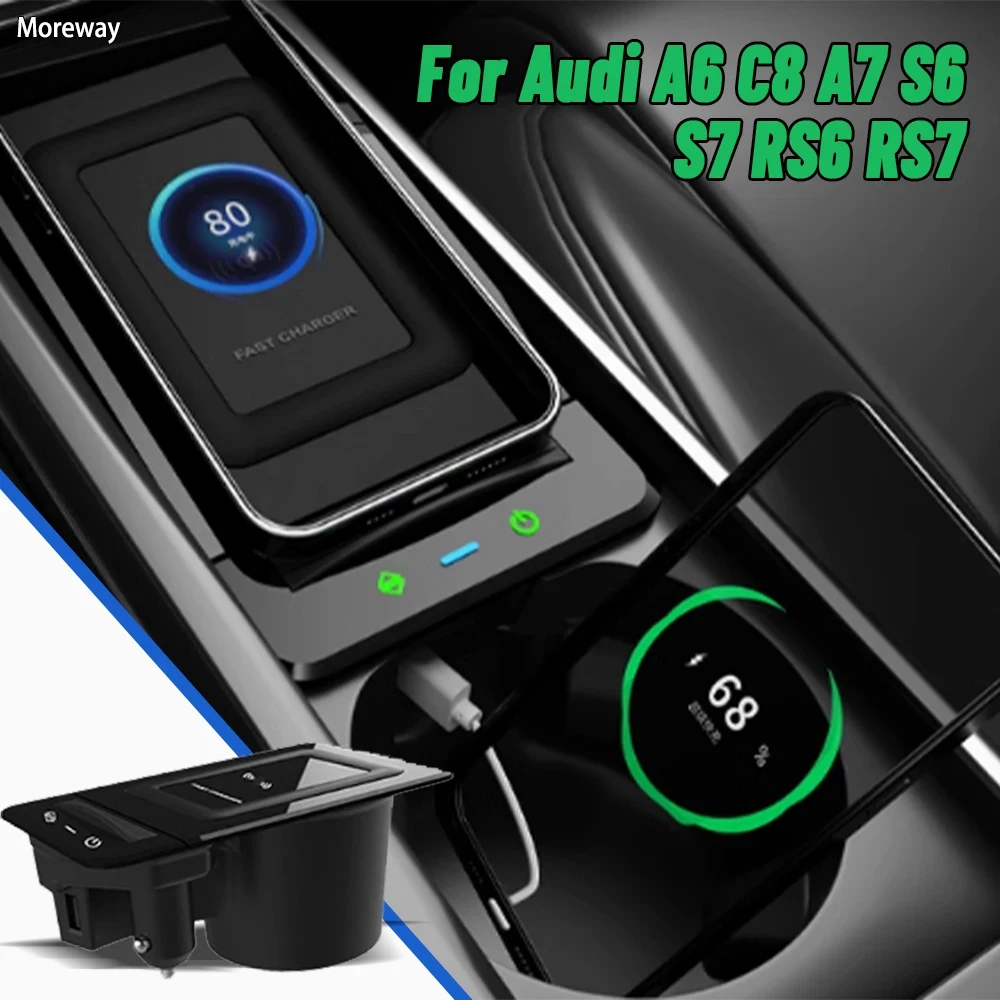 Moreway Wireless charger For Audi A6 C8 S6 RS6 A7 S7 RS7 2019 2020 2021 2022 phone holder Mobile Fast charge Car interior trim
Moreway Wireless charger For Audi A6 C8 S6 RS6 A7 S7 RS7 2019 2020 2021 2022 phone holder Mobile Fast charge Car interior trim