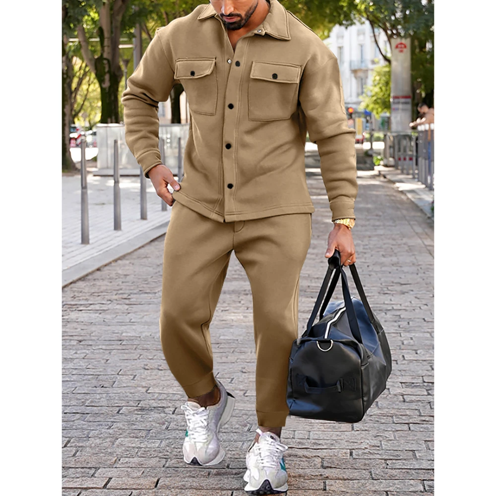 Men's fashion loose suit autumn and winter casual cargo jacket pants 2-piece multi-pocket design
Men's fashion loose suit autumn and winter casual cargo jacket pants 2-piece multi-pocket design
