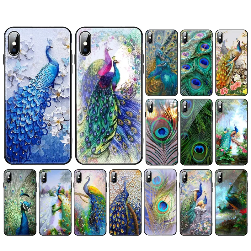 Peacock Feathers Glass phone case For iphone 15 14 13 Pro Max 12 11 Pro Max XS Mobile Phone Case Funda
Peacock Feathers Glass phone case For iphone 15 14 13 Pro Max 12 11 Pro Max XS Mobile Phone Case Funda