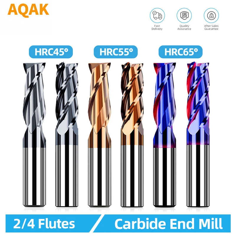 HRC55 CNC Carbide End Mills Cutting Tool For CNC Maching Alloy Coating Flat Metal Cutter 2/4 Flute Tungsten Steel Milling Cutter
HRC55 CNC Carbide End Mills Cutting Tool For CNC Maching Alloy Coating Flat Metal Cutter 2/4 Flute Tungsten Steel Milling Cutter