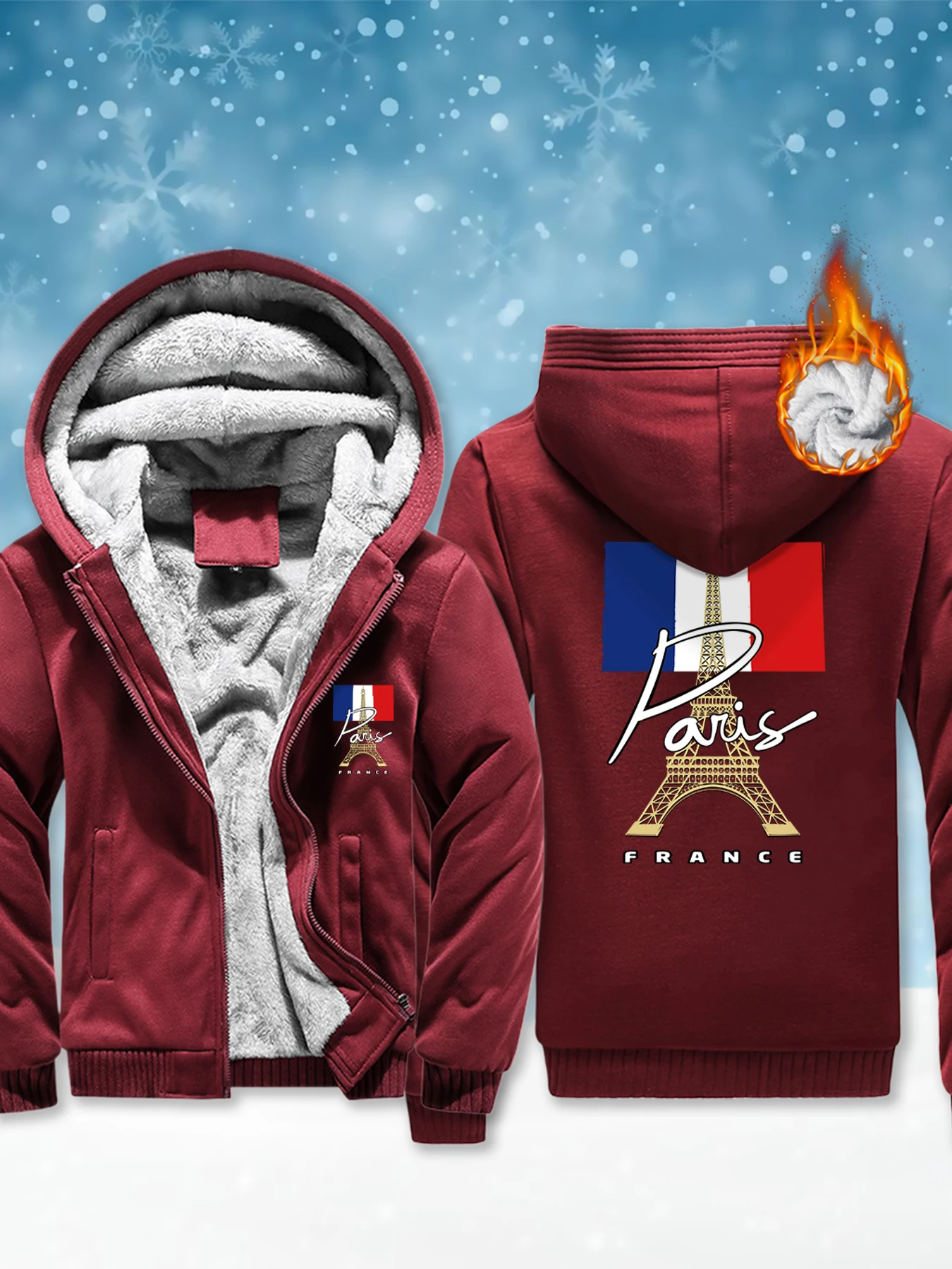 France Paris Tower Printing Man's Pullover Casual Fleece Streetwear Warm High Quality Coat Outdoor Winter Comfortable Sweatshirt
France Paris Tower Printing Man's Pullover Casual Fleece Streetwear Warm High Quality Coat Outdoor Winter Comfortable Sweatshirt