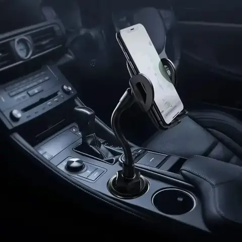 Cup Holder Phone Holder, [Upgraded Adjustable Gooseneck & Firmly Stable] Cup Holder Phone Mount For Car, Cell Phone Cradles