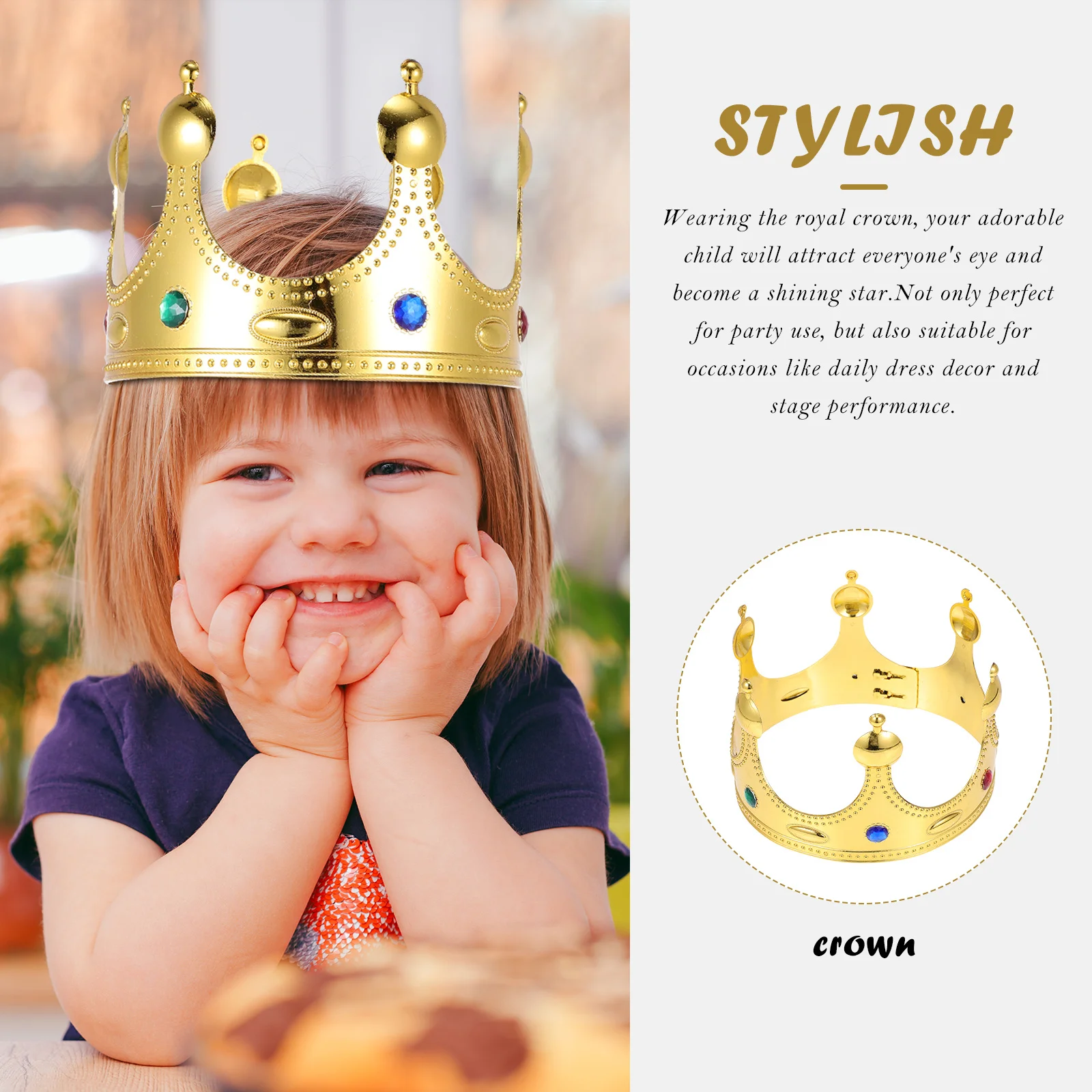 HAMPPLIES Costume for Boy Girl Birthday Party Decor Accessory Gold Princess Prince Headdress Kids Adult Fancy Dress Photo Prop
HAMPPLIES Costume for Boy Girl Birthday Party Decor Accessory Gold Princess Prince Headdress Kids Adult Fancy Dress Photo Prop