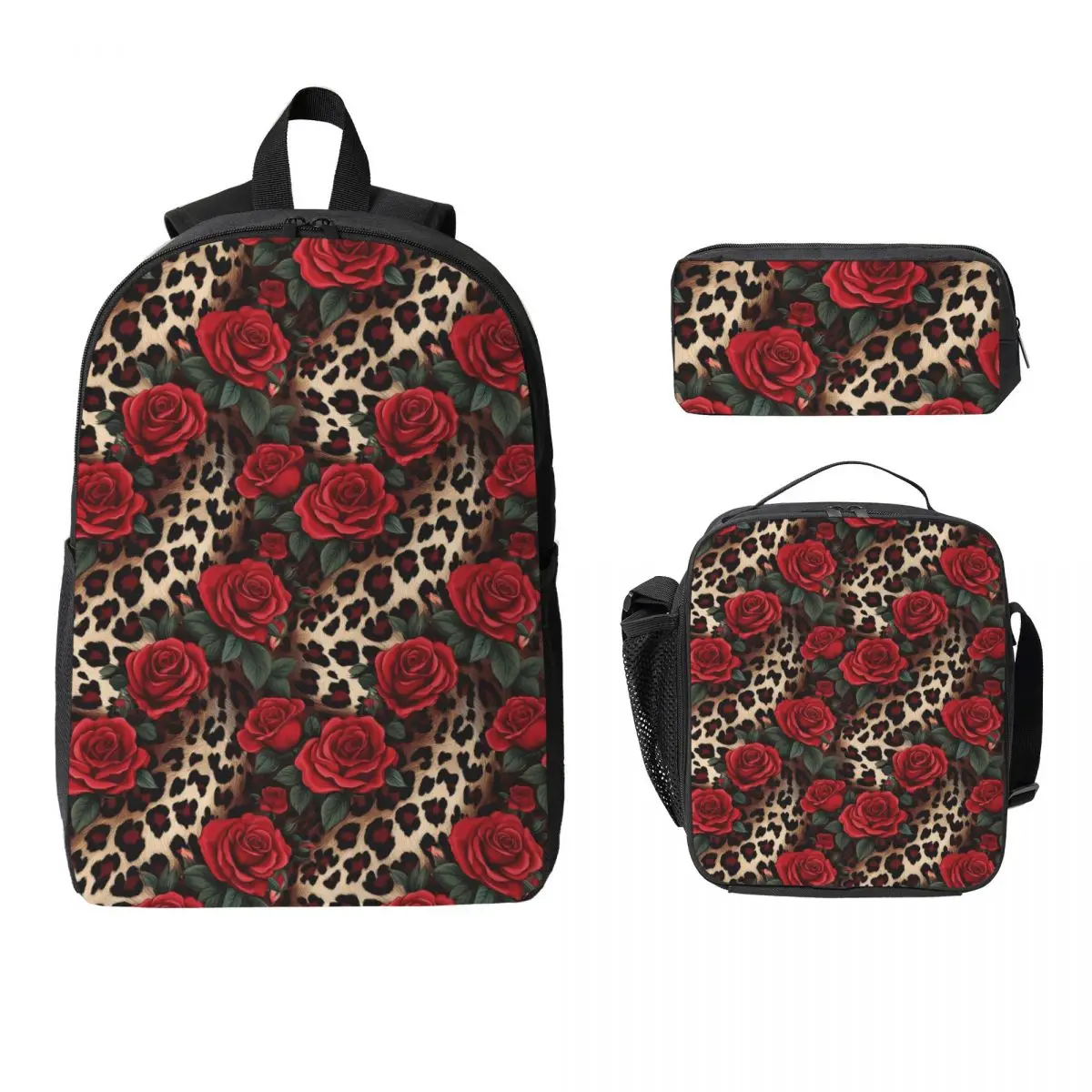 Rose Red Leopard Pattern Backpack Boys Girls BookBag School Bag Laptop Shoulder Bags 3ps Insulated Lunch Bag Pencil Case
Rose Red Leopard Pattern Backpack Boys Girls BookBag School Bag Laptop Shoulder Bags 3ps Insulated Lunch Bag Pencil Case
