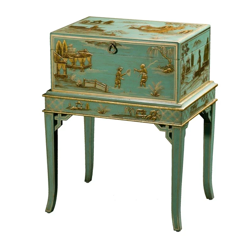 French Chinese style solid wood painted bedside table household bedroom bedside locker
French Chinese style solid wood painted bedside table household bedroom bedside locker