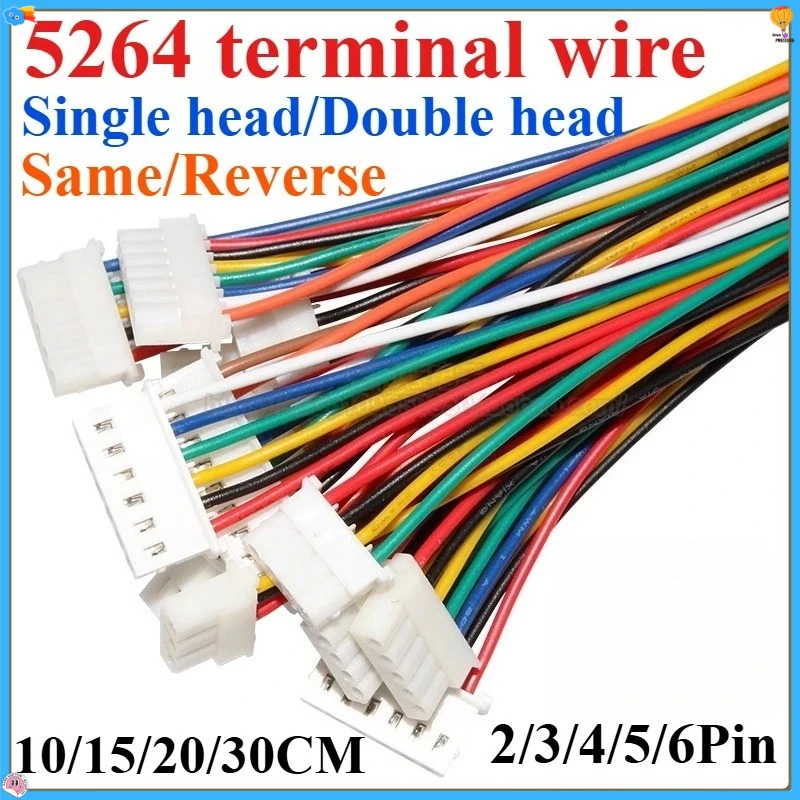10PCS/lot 5264 Terminal Line Spacing 2.5mm Electronic Wire 26awg Single Head Connection Wire 100/150/200/300mm 2p 3p 4p 5p 6p
10PCS/lot 5264 Terminal Line Spacing 2.5mm Electronic Wire 26awg Single Head Connection Wire 100/150/200/300mm 2p 3p 4p 5p 6p