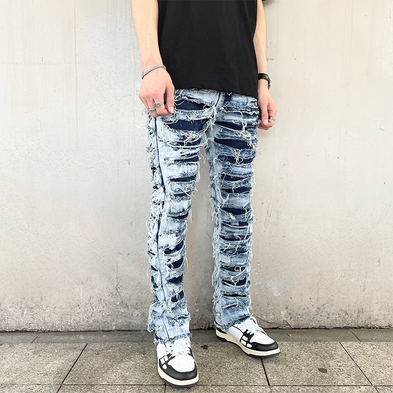 Retro American Snow Wash Ripped Jeans Men's Vintage Streetwear Dark Heavy Destroyed Hip-hop Long Skinny Denim Jean for Men
Retro American Snow Wash Ripped Jeans Men's Vintage Streetwear Dark Heavy Destroyed Hip-hop Long Skinny Denim Jean for Men