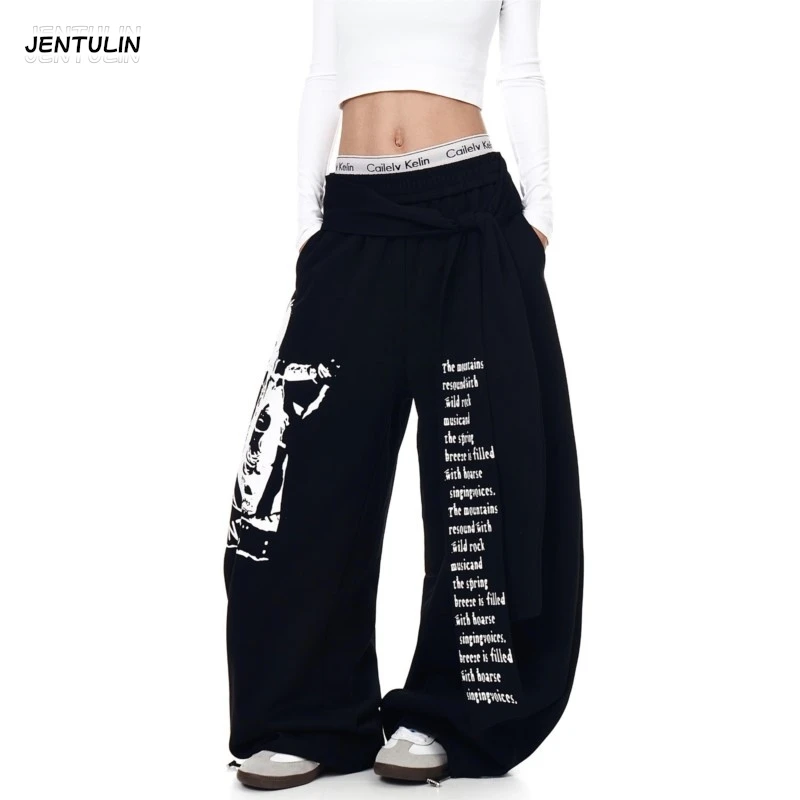 Harajuku 2000s Style Vintage Sweatpants Wide Leg Trousers Hip Hop Punk Streetwear Women Gray Gothic Baggy Y2k Letter Print Pants
Harajuku 2000s Style Vintage Sweatpants Wide Leg Trousers Hip Hop Punk Streetwear Women Gray Gothic Baggy Y2k Letter Print Pants
