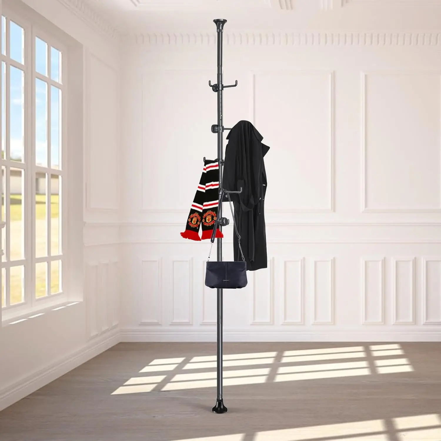 Coat Rack Freestanding,Adjustable 56-125 inch Tension Rod Coat Tree 12 Hooks Hanger Stand for Coat Hat Bedroom Livingroo
Coat Rack Freestanding,Adjustable 56-125 inch Tension Rod Coat Tree 12 Hooks Hanger Stand for Coat Hat Bedroom Livingroo