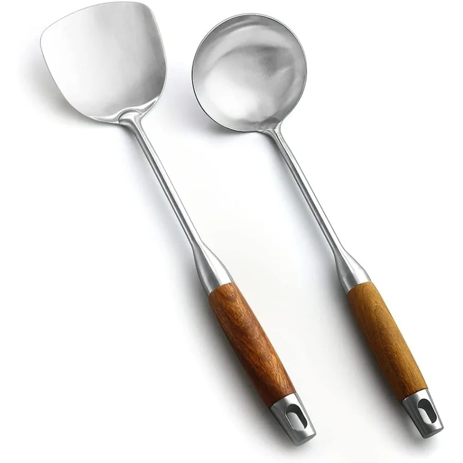 Wok Spatula Ladle Tool Set 304 Stainless Steel Cooking Utensils Wooden Handle Wok Utensils Soup Ladle 15 Inches Set of 2
Wok Spatula Ladle Tool Set 304 Stainless Steel Cooking Utensils Wooden Handle Wok Utensils Soup Ladle 15 Inches Set of 2