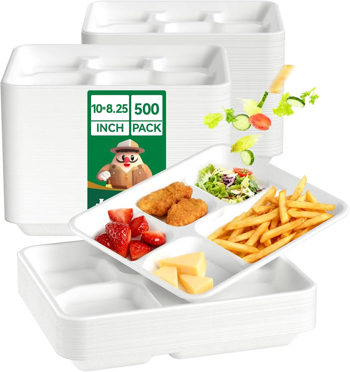 Компостируемые бумажные тарелки с 5 отделениями, 10x8,25x1 дюймов, 500 упаковок, экологически чистые биоразлагаемые подносы для еды для школьного обеда, ужина
Компостируемые бумажные тарелки с 5 отделениями, 10x8,25x1 дюймов, 500 упаковок, экологически чистые биоразлагаемые подносы для еды для школьного обеда, ужина