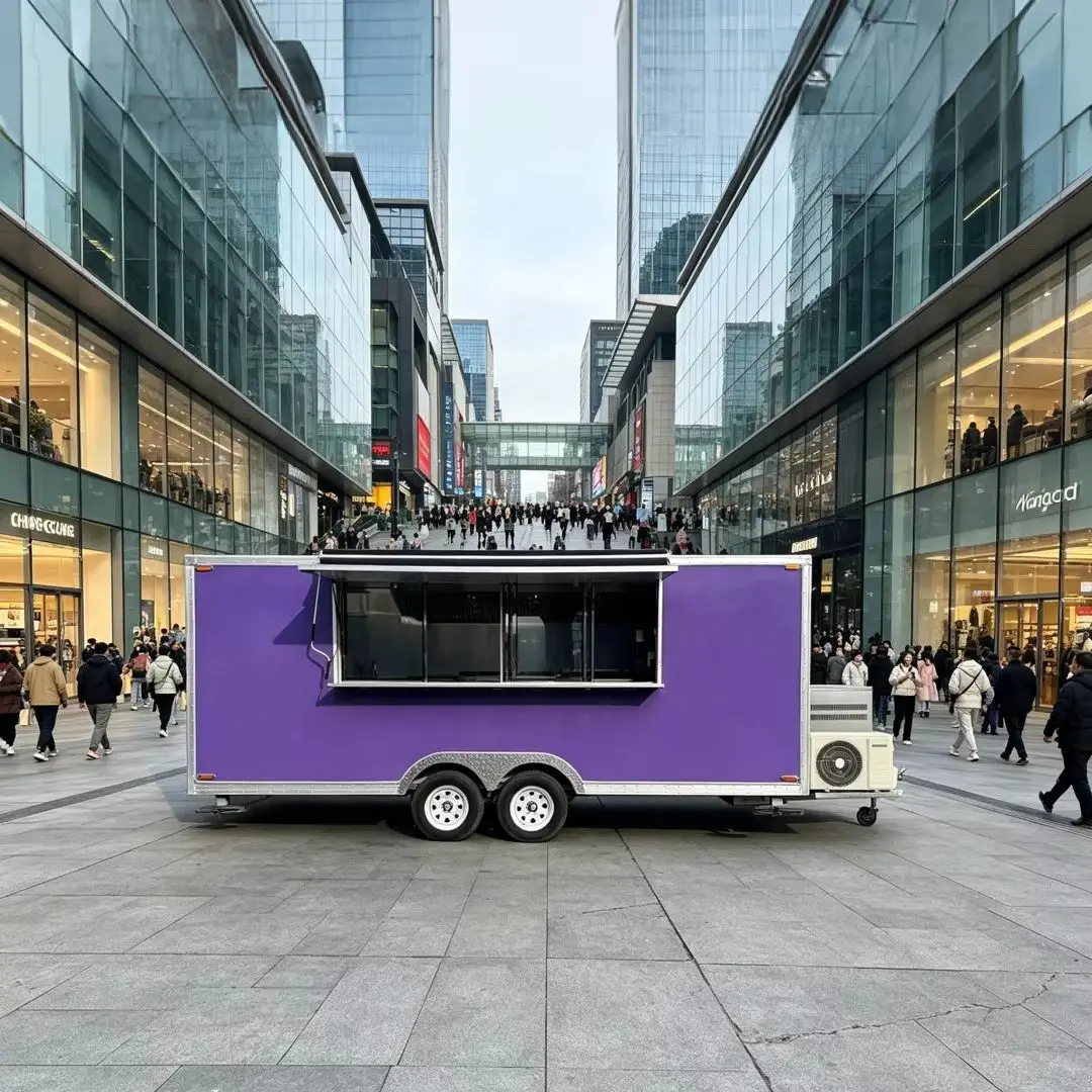 Square Purple Food Trailer, Mobile Food Truck with Service Window for Outdoor Events
Square Purple Food Trailer, Mobile Food Truck with Service Window for Outdoor Events