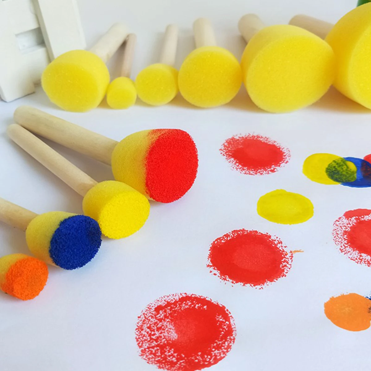 40PCS Children Painting Brushes Sponge DIY Tools Round Sponges Drawing Reusable Water Washing Art Supplies Wooden Handle 1cm 2cm
40PCS Children Painting Brushes Sponge DIY Tools Round Sponges Drawing Reusable Water Washing Art Supplies Wooden Handle 1cm 2cm