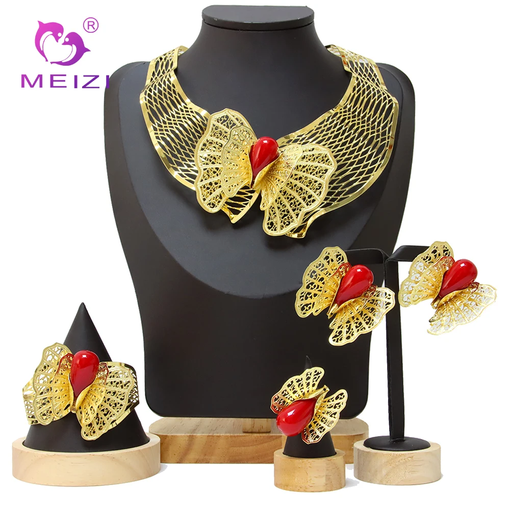 Dubai Gold Jewelry 24k Original Newest Italian Large Butterfly Necklace Set Wedding Holiday Gifts Suitable For Banquet Parti
Dubai Gold Jewelry 24k Original Newest Italian Large Butterfly Necklace Set Wedding Holiday Gifts Suitable For Banquet Parti