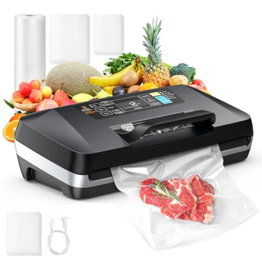 95kpa Vacuum Sealer Commercial Fully Automatic Food Sealer Powerful Sealing System Double Heat Seal Built-in Cutter and Bag Sto
95kpa Vacuum Sealer Commercial Fully Automatic Food Sealer Powerful Sealing System Double Heat Seal Built-in Cutter and Bag Sto