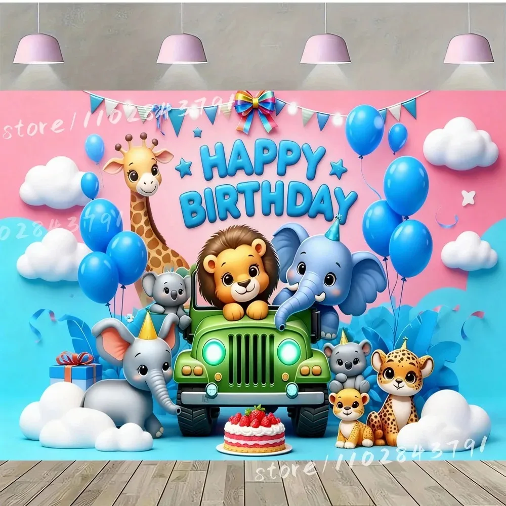 Red Jungle Animals Lion Elephant Giraffe Birthday Background, Children's Birthday Party Decoration Photography Studio Background
Red Jungle Animals Lion Elephant Giraffe Birthday Background, Children's Birthday Party Decoration Photography Studio Background