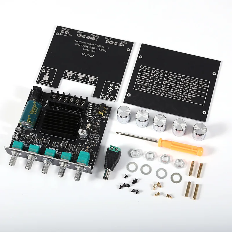 ZK-MT21 50W * 2 + 100W 2.1 channel Bluetooth digital power amplifier module high and low tone super bass
ZK-MT21 50W * 2 + 100W 2.1 channel Bluetooth digital power amplifier module high and low tone super bass