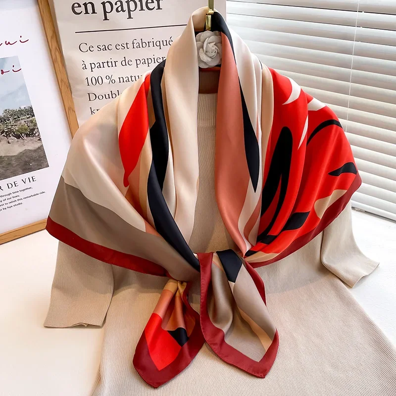 Spring Summer Scarf Women Luxury Design Scarf Silk Scarf Soft Muslim Headband Shawl Beach 90x90cm Bandanna Foulard Hijab Wraps
Spring Summer Scarf Women Luxury Design Scarf Silk Scarf Soft Muslim Headband Shawl Beach 90x90cm Bandanna Foulard Hijab Wraps