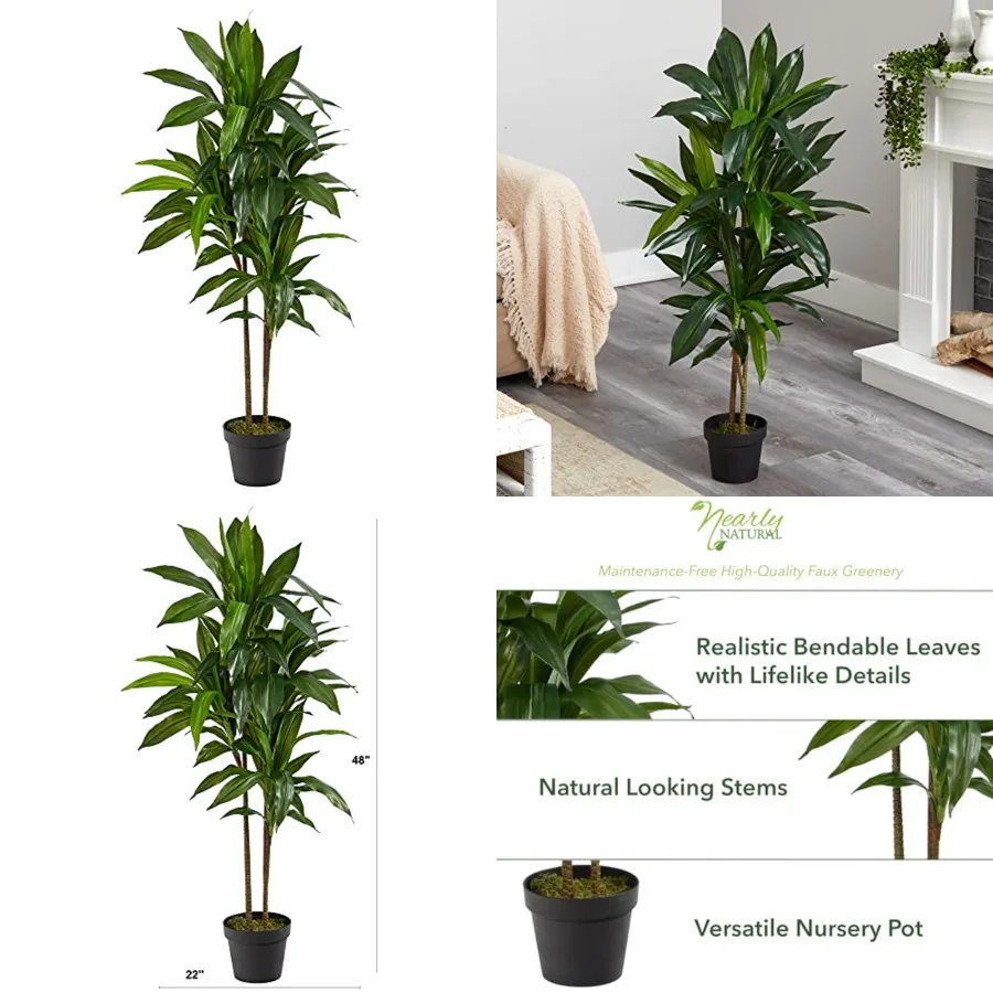 48in Artificial Dracaena with Real Touch Leaves and Multi Tonal Trunks, Large Indoor Silk Plant with Pot, Maintenance Free For
48in Artificial Dracaena with Real Touch Leaves and Multi Tonal Trunks, Large Indoor Silk Plant with Pot, Maintenance Free For