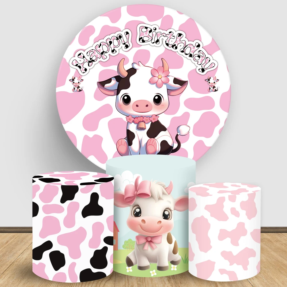 TB Milk Cow Round Backdrop Farm Theme Cake Table Cylinder Cover Pink Kids Birthday Party Decor Baby Shower Photograph Background
TB Milk Cow Round Backdrop Farm Theme Cake Table Cylinder Cover Pink Kids Birthday Party Decor Baby Shower Photograph Background