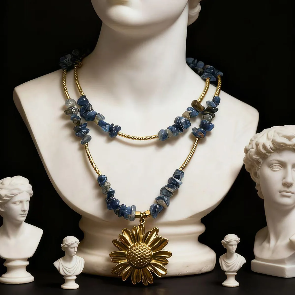 Boho Blue Stone Layered Necklace for Women 2026 Vintage Gold Sunflower Pendant Necklace Statement Chunky Jewelry Gifts
Boho Blue Stone Layered Necklace for Women 2026 Vintage Gold Sunflower Pendant Necklace Statement Chunky Jewelry Gifts