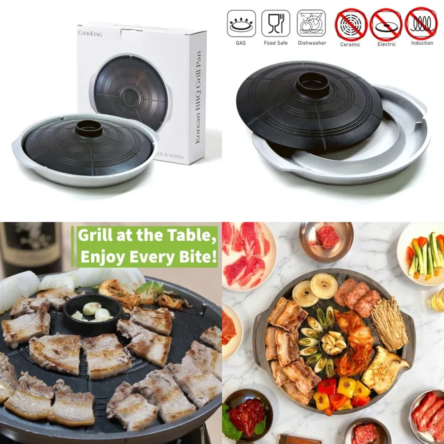 - Korean Traditional BBQ Grill Pan, Cauldron Lid Shape - Stovetop Nonstick Indoor/Outdoor Smokeless BBQ Cast Aluminum Grill Pan
- Korean Traditional BBQ Grill Pan, Cauldron Lid Shape - Stovetop Nonstick Indoor/Outdoor Smokeless BBQ Cast Aluminum Grill Pan