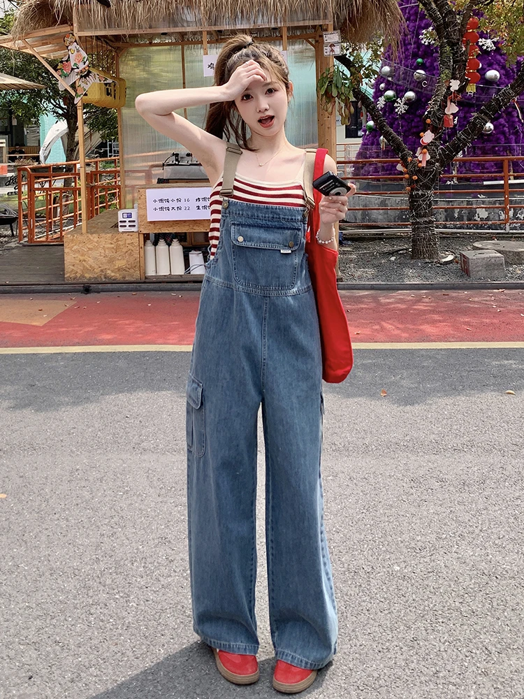 Hong Kong Style Youthful Denim Overalls Women's Summer New Loose Slimming One-Piece Korean College Style Wide Leg Jeans
Hong Kong Style Youthful Denim Overalls Women's Summer New Loose Slimming One-Piece Korean College Style Wide Leg Jeans