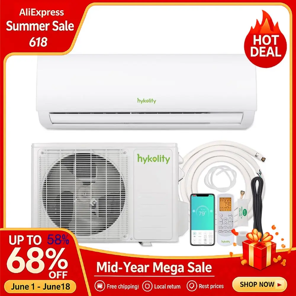 9,000 BTU Mini Split Air Conditioner amp Heater, 19 SEER2 115V Split AC Unit Ductless Inverter System with Heat Pump, Custom
9,000 BTU Mini Split Air Conditioner amp Heater, 19 SEER2 115V Split AC Unit Ductless Inverter System with Heat Pump, Custom