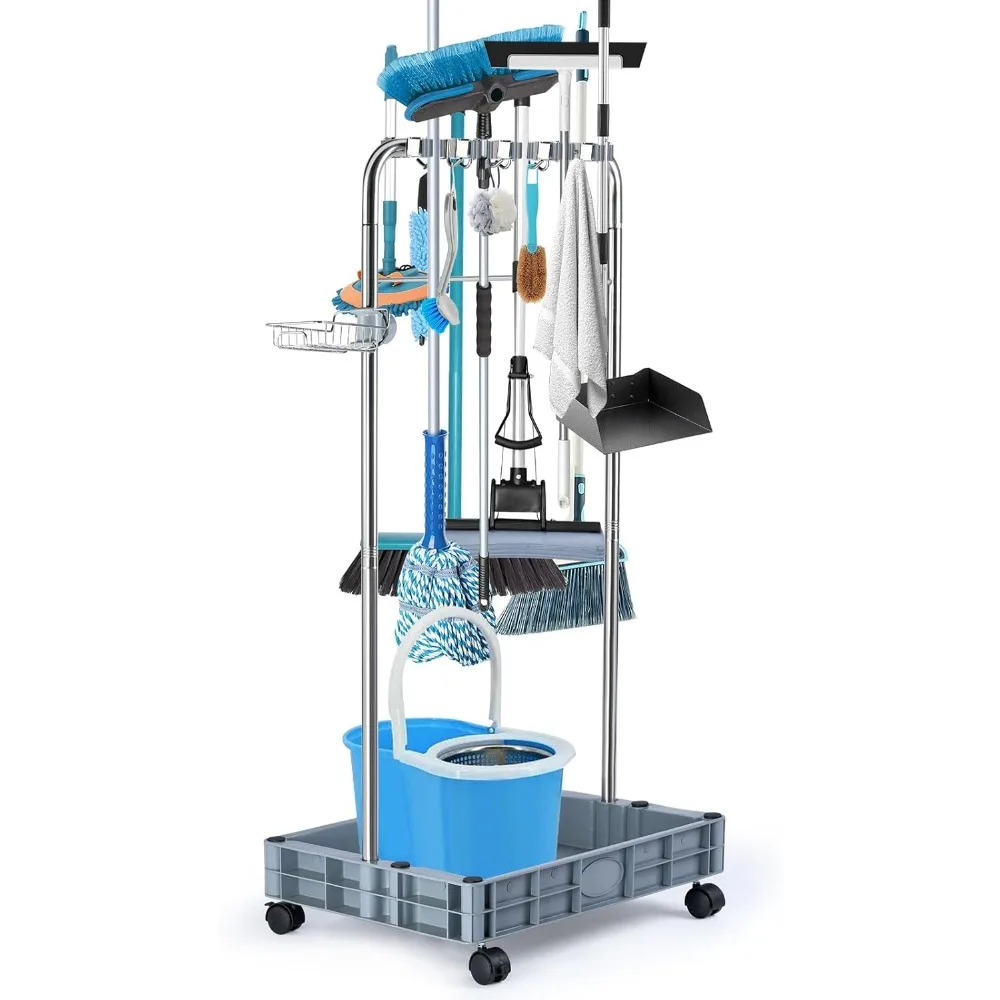 Holder Organizer Movable Closet Storage Cabinet Mop Rack Floor Standing Cleaning Tool Cart For Garden Garage Schools Hotel
Holder Organizer Movable Closet Storage Cabinet Mop Rack Floor Standing Cleaning Tool Cart For Garden Garage Schools Hotel