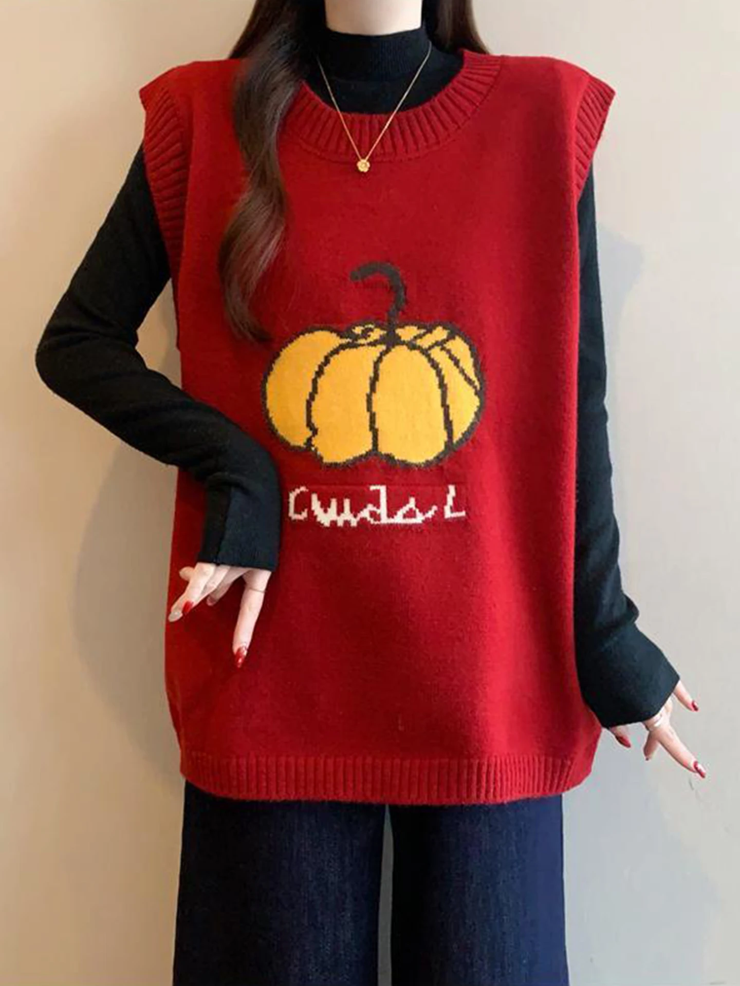 Loose Korean Sle Women's Knitted Vest Svel Embroidered Sweater Vest plus Size Faionable Layering Ci Commute Wear
Loose Korean Sle Women's Knitted Vest Svel Embroidered Sweater Vest plus Size Faionable Layering Ci Commute Wear