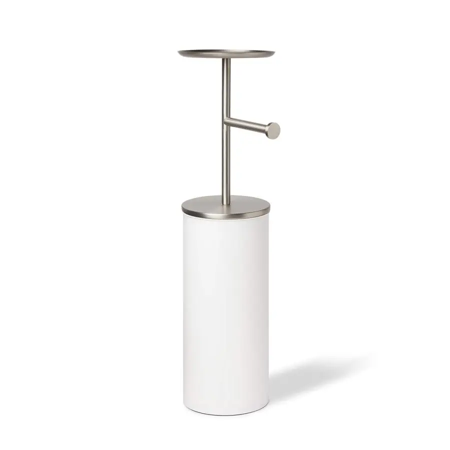 Portaloo Toilet Paper Stand and Reserve, White Nickel
Portaloo Toilet Paper Stand and Reserve, White Nickel