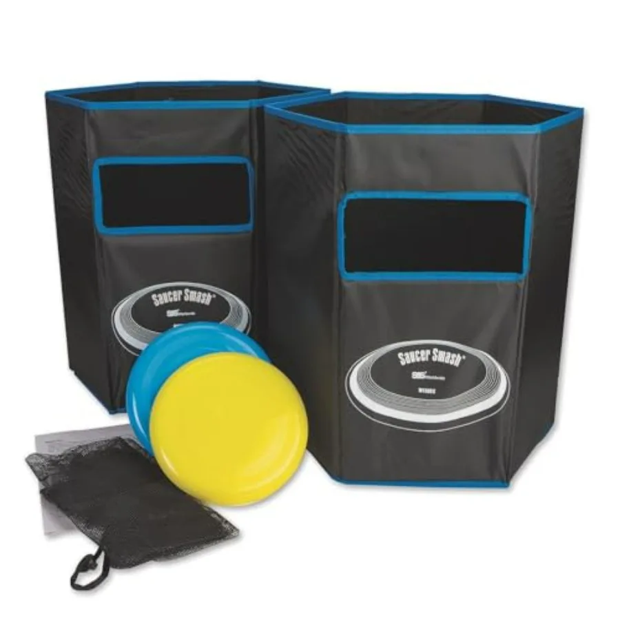 Backyard game set for 4 players, plastic targets and flying discs in blue and orange, fold-flat storage, ideal for PE, camps, t
Backyard game set for 4 players, plastic targets and flying discs in blue and orange, fold-flat storage, ideal for PE, camps, t