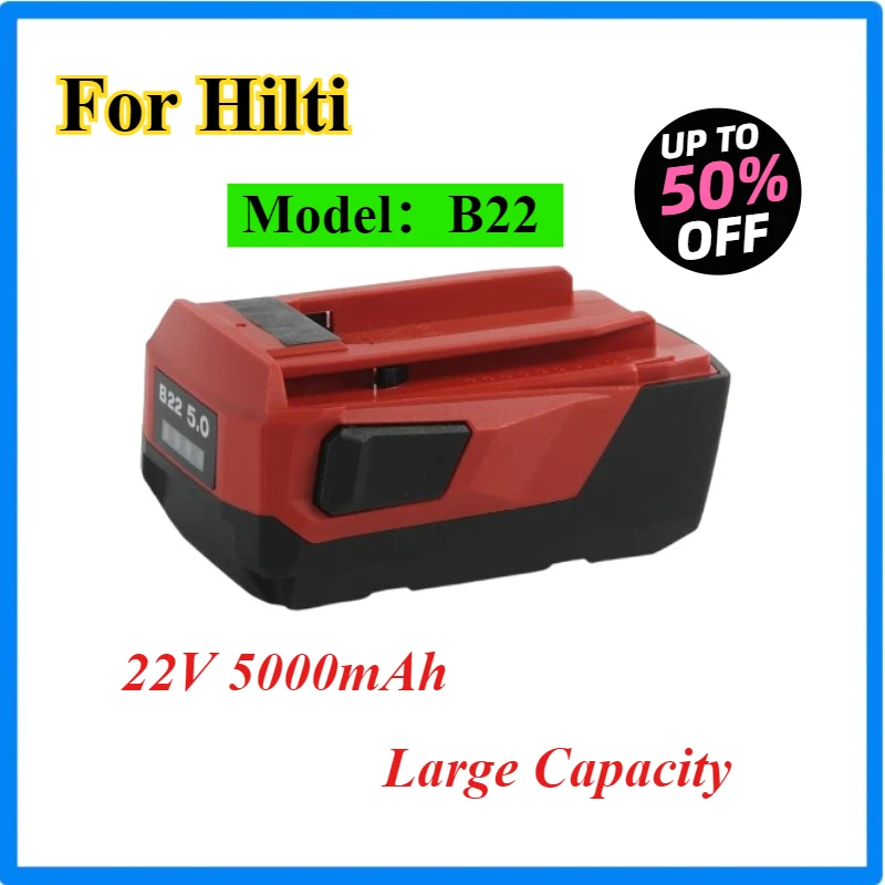 2pcs 22V 5.0Ah Two Pieces New B22 High Power Li-Ion Battery for Hilti 18V 21.6V 22V Cordless Power Tool for Hilti 22V Battery
2pcs 22V 5.0Ah Two Pieces New B22 High Power Li-Ion Battery for Hilti 18V 21.6V 22V Cordless Power Tool for Hilti 22V Battery