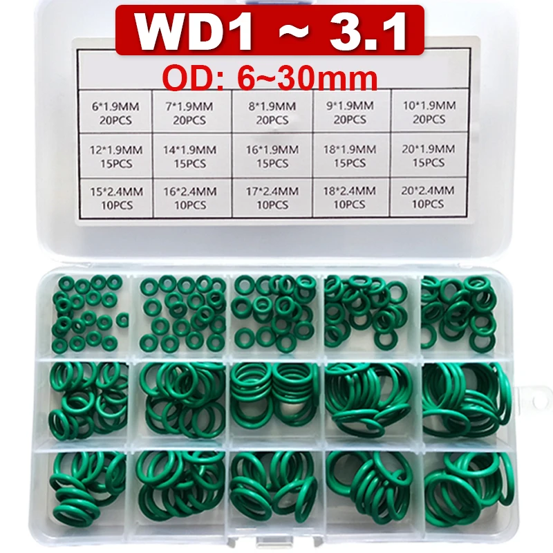 CS 1mm~3.1mm FKM Fluorine Oxygen O-ring Sealing Ring Oil-resistant High-temperature Corrosion Fluororubber Seals Complete Set
CS 1mm~3.1mm FKM Fluorine Oxygen O-ring Sealing Ring Oil-resistant High-temperature Corrosion Fluororubber Seals Complete Set