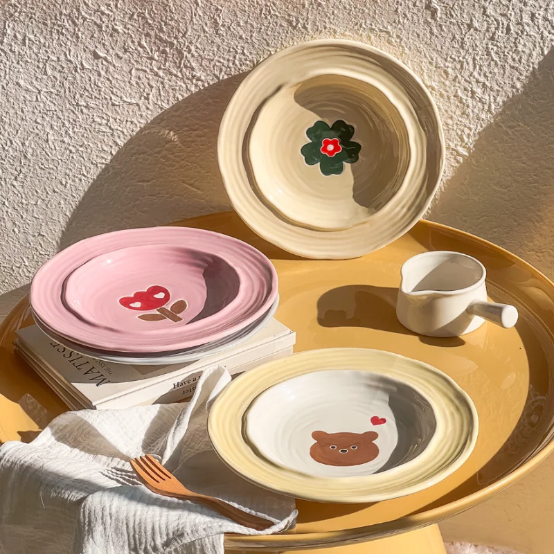 Ins Irregular Ceramics Dinner Plate Hand-Painted Flower Salad Noodles Dessert Bowl Kitchen Dishes Plates Tableware
Ins Irregular Ceramics Dinner Plate Hand-Painted Flower Salad Noodles Dessert Bowl Kitchen Dishes Plates Tableware