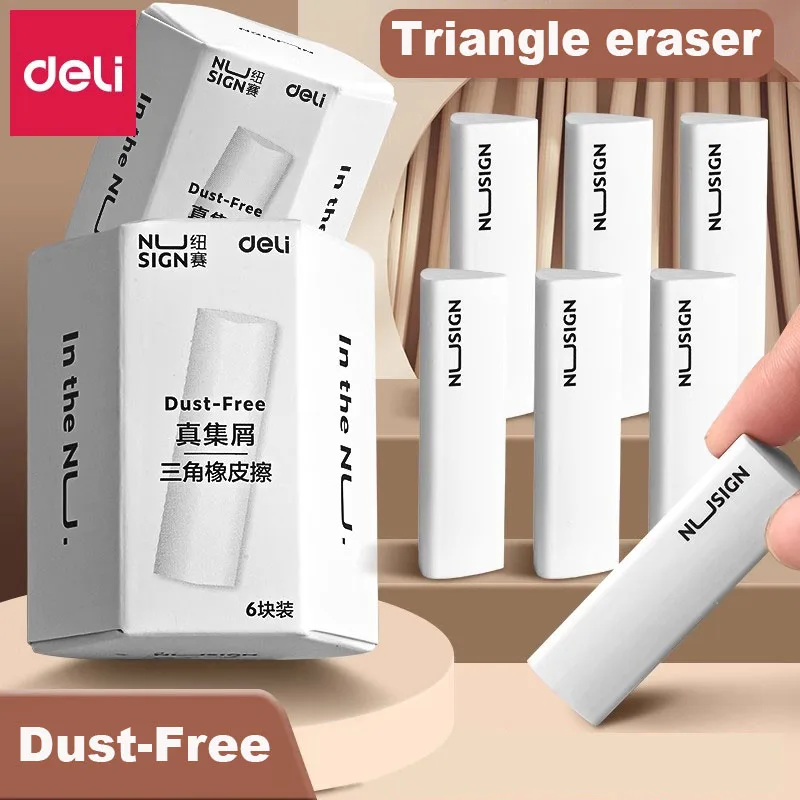 Deli Nusingn Triangle Eraser White TPE Plastic Rubber Pencil Erasers for Kids Writing Drawing Sketches Arts Eraser Soft 6/12pcs
Deli Nusingn Triangle Eraser White TPE Plastic Rubber Pencil Erasers for Kids Writing Drawing Sketches Arts Eraser Soft 6/12pcs