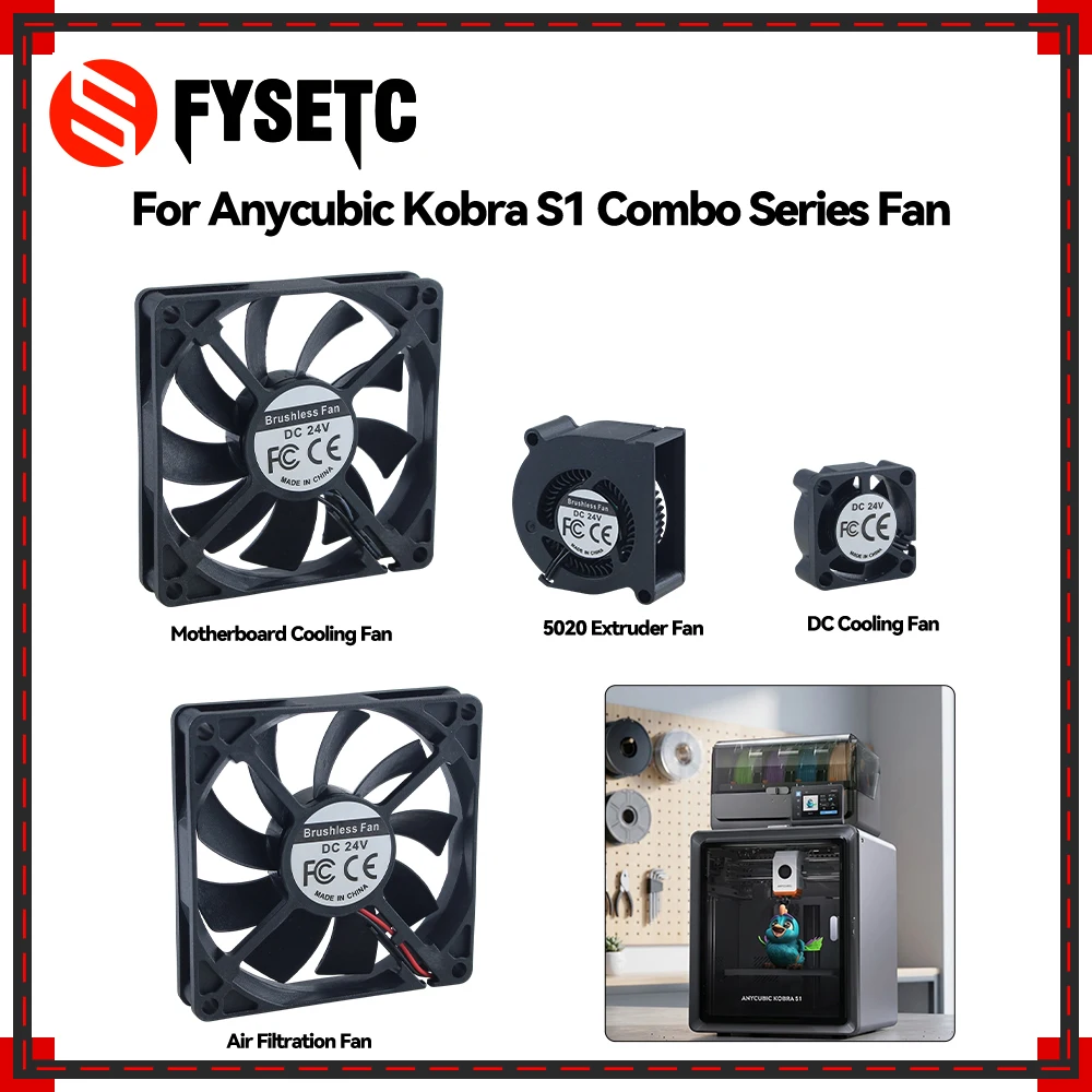 For Anycubic Kobra S1 Combo Series Fan Stable and Durable Cooling Fan For Anycubic Kobra S1 Series 3D Printer Parts
For Anycubic Kobra S1 Combo Series Fan Stable and Durable Cooling Fan For Anycubic Kobra S1 Series 3D Printer Parts