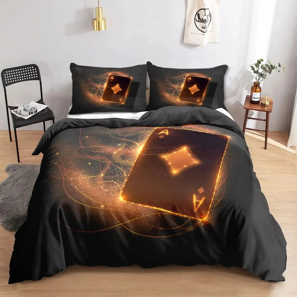 Poker Cards Duvet Cover Set King Size,Player Games Bedding Sets,Chips Comforter Cover with Pillow Shames Comforter Cover
Poker Cards Duvet Cover Set King Size,Player Games Bedding Sets,Chips Comforter Cover with Pillow Shames Comforter Cover