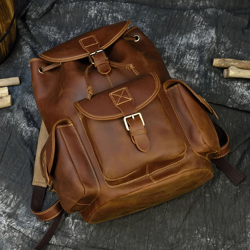 Men's Women's Crazy Horse Leather Backpacks Vintage Genuine Leather Laptop Men Women Unisex Bapacks Cow Leather School Bag
Men's Women's Crazy Horse Leather Backpacks Vintage Genuine Leather Laptop Men Women Unisex Bapacks Cow Leather School Bag