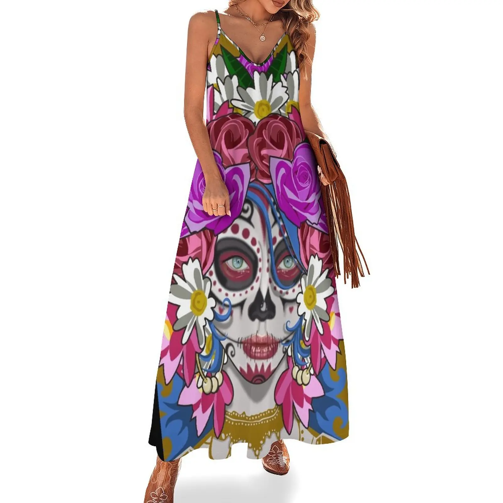 Mexican Katrina Sleeveless Dress Casual dresses dresses korean style Women's clothing dress women summer Dress
Mexican Katrina Sleeveless Dress Casual dresses dresses korean style Women's clothing dress women summer Dress