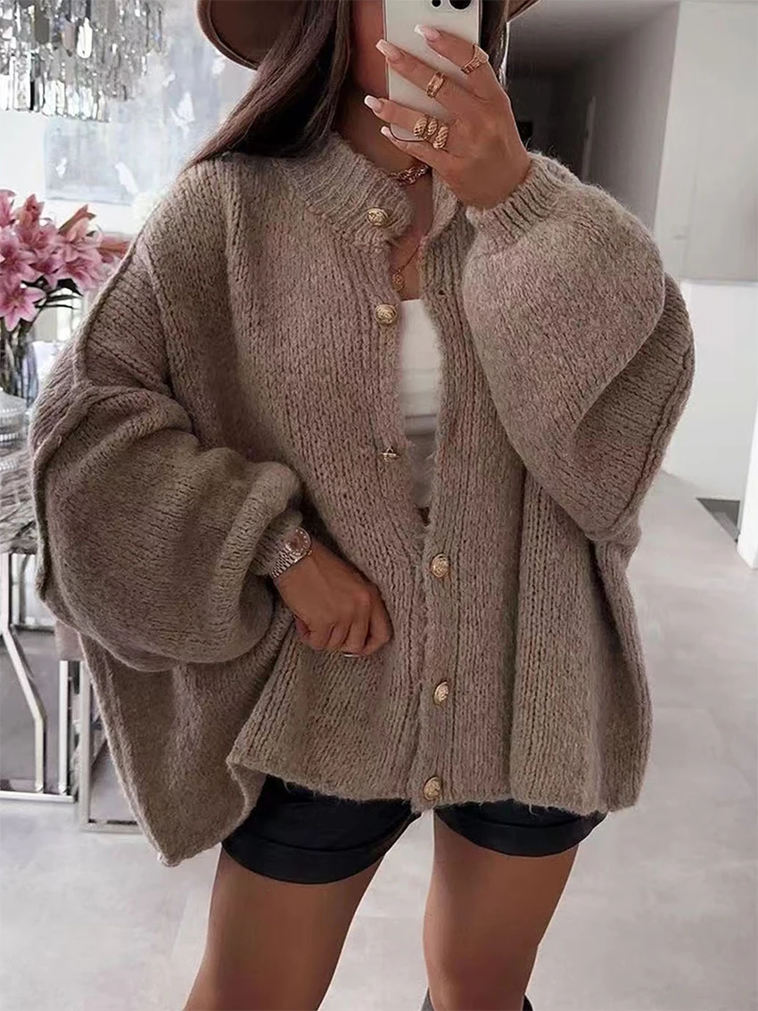 Parc Fee Winter Loose Khaki Women's Sweater Fashion Stand Collar Long Sleeve Sweater Elegant Classic Solid Cardigan Top Female
Parc Fee Winter Loose Khaki Women's Sweater Fashion Stand Collar Long Sleeve Sweater Elegant Classic Solid Cardigan Top Female