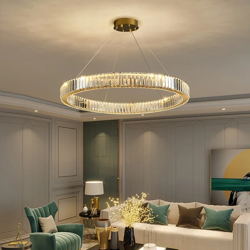 Indoor modern LED crystal chandelier, living room, bedroom ceiling, golden chrome chandelier, luxurious circular lighting fixtur
Indoor modern LED crystal chandelier, living room, bedroom ceiling, golden chrome chandelier, luxurious circular lighting fixtur