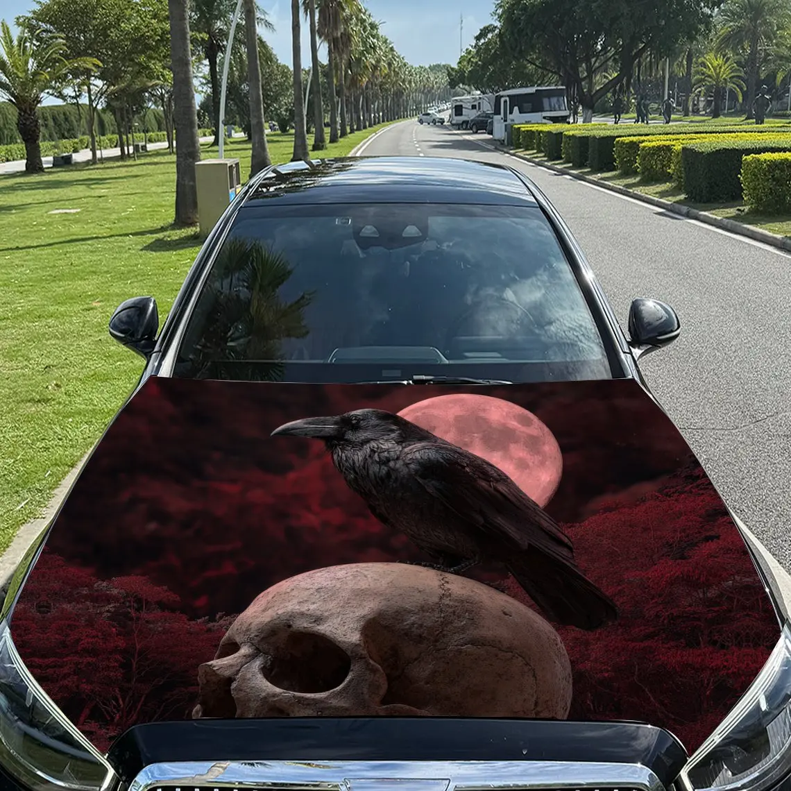 Dark Red Realm Raven and Skull Car Vinyl Wrap, PVC Material Waterproof Car Hood Sticker, Self-Adhesive Scratch-Resistant Sticker
Dark Red Realm Raven and Skull Car Vinyl Wrap, PVC Material Waterproof Car Hood Sticker, Self-Adhesive Scratch-Resistant Sticker