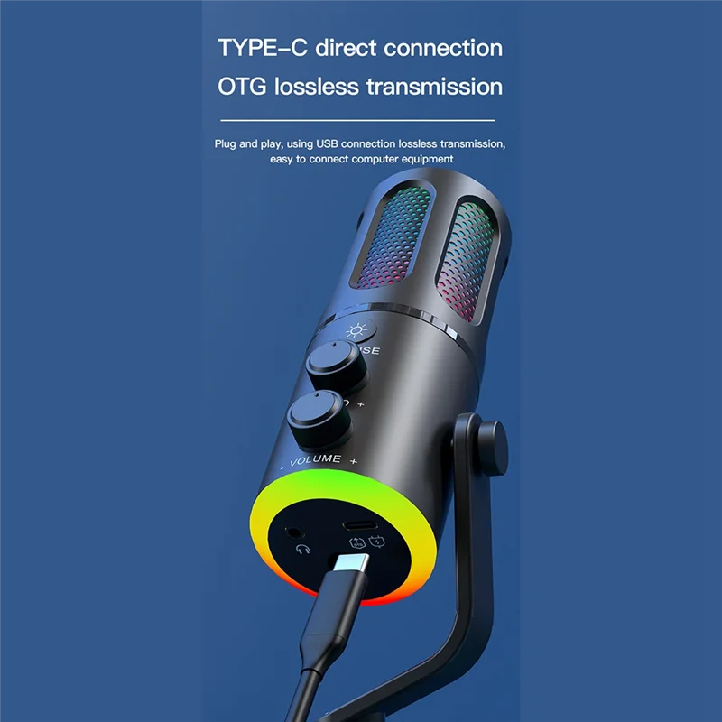 AS95-Professional Gaming Microphone With Stand RGB USB Wired Condenser Mic For PC Laptop Streaming Podcast Karaoke
AS95-Professional Gaming Microphone With Stand RGB USB Wired Condenser Mic For PC Laptop Streaming Podcast Karaoke