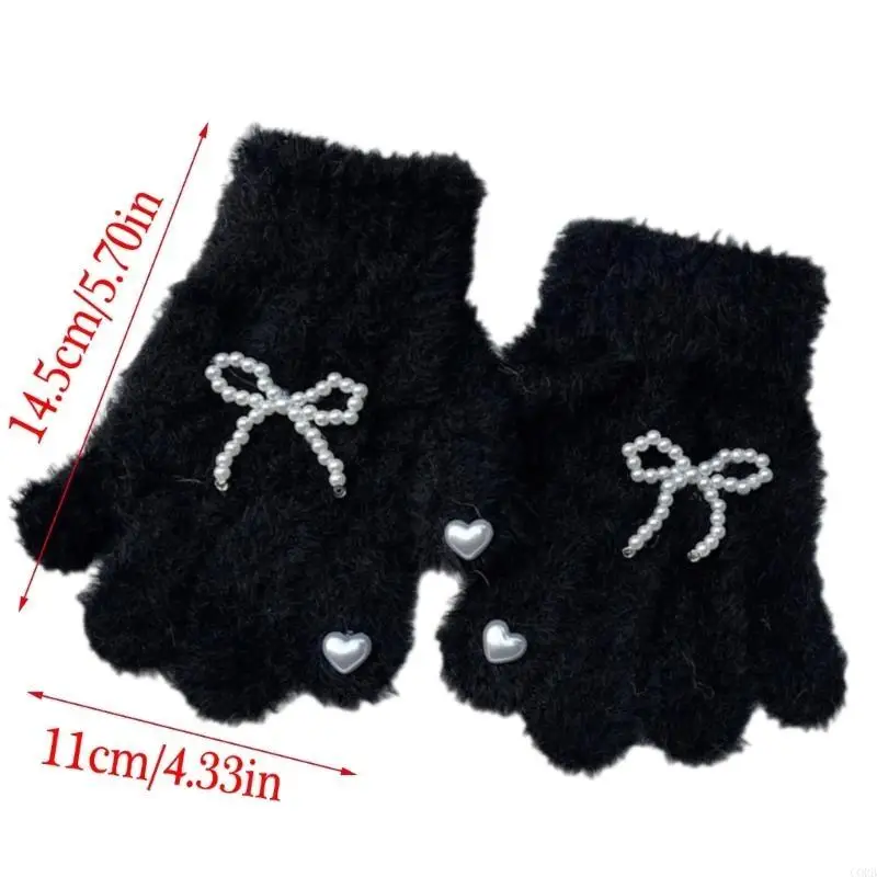 CORB Children's Fashionable Knit Gloves Split Finger Gloves Features Pearls and Bows
CORB Children's Fashionable Knit Gloves Split Finger Gloves Features Pearls and Bows