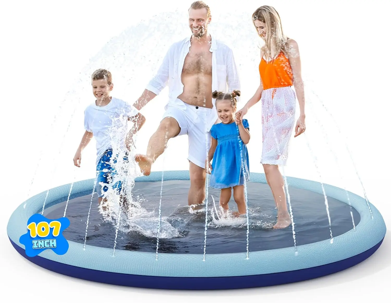 Extra Large 107" Splash Pad for Kids and Dogs, Non-Slip Thickened Outdoor Water Play Mat for Backyard Summer Fun
Extra Large 107" Splash Pad for Kids and Dogs, Non-Slip Thickened Outdoor Water Play Mat for Backyard Summer Fun