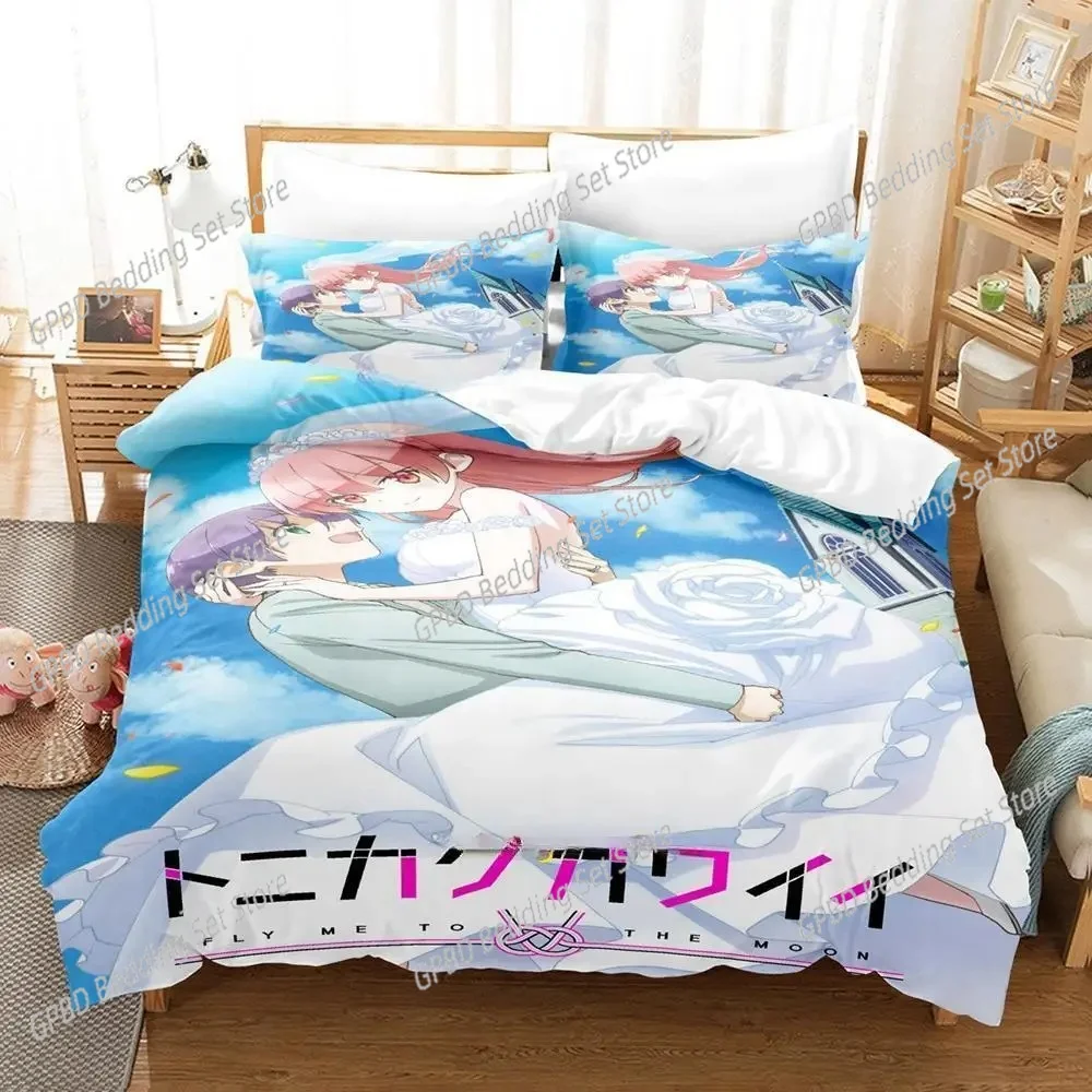 Tonikaku Kawaii Nasa & Tsukasa Comfortable Duvet Quilt Cover Pillowcase Bedding Set Children Bedroom Decoration Home Textile 
Tonikaku Kawaii Nasa & Tsukasa Comfortable Duvet Quilt Cover Pillowcase Bedding Set Children Bedroom Decoration Home Textile