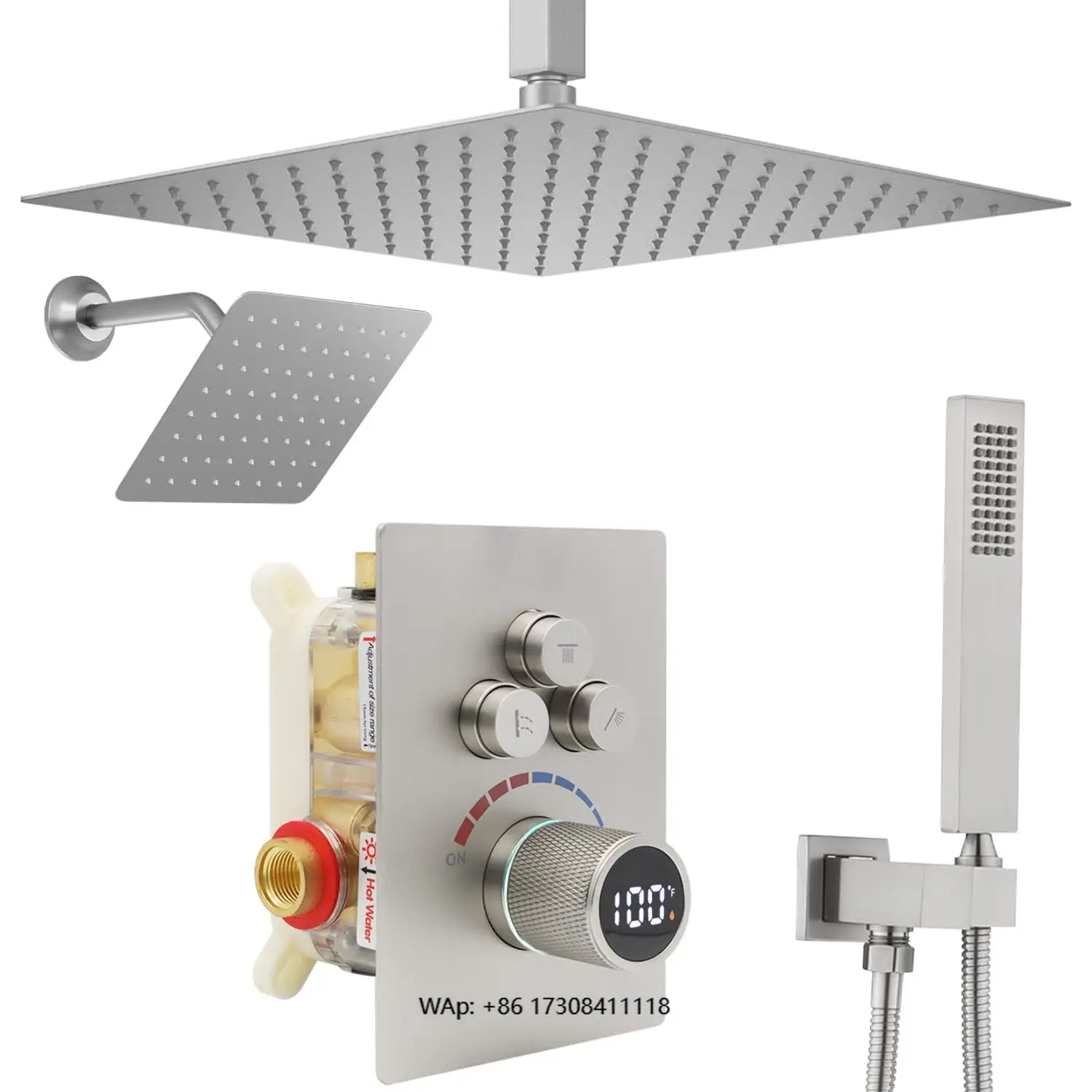 Bathroom brushed nickel 3-function shower system with modern bathroom hand-held shower faucet
Bathroom brushed nickel 3-function shower system with modern bathroom hand-held shower faucet